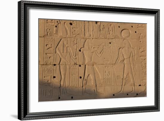 Temple Relief and Hieroglyphics, Karnak, Luxor, Egypt-Peter Adams-Framed Photographic Print