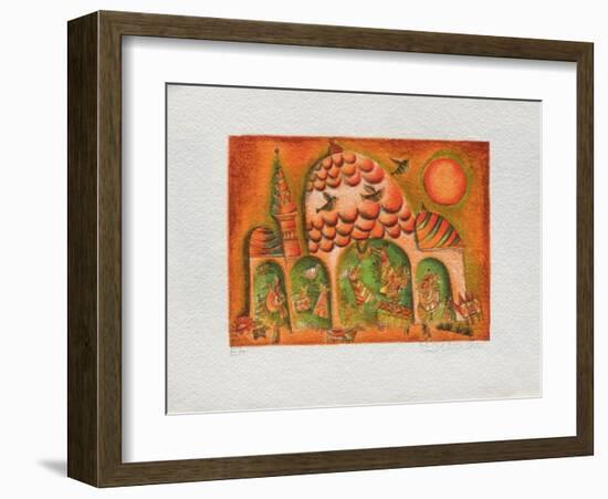 Temple Rouge-Francoise Deberdt-Framed Collectable Print