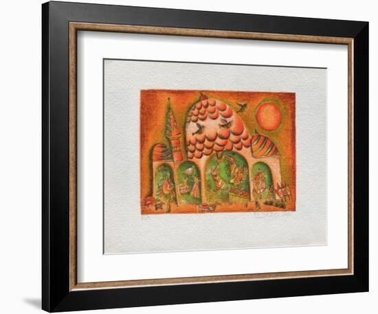 Temple Rouge-Francoise Deberdt-Framed Collectable Print