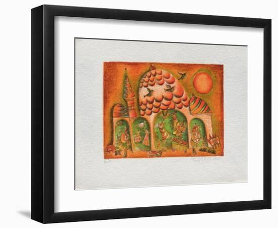 Temple Rouge-Francoise Deberdt-Framed Collectable Print