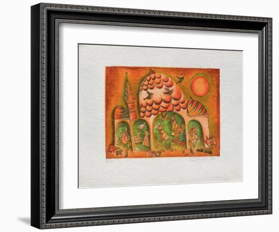 Temple Rouge-Francoise Deberdt-Framed Collectable Print