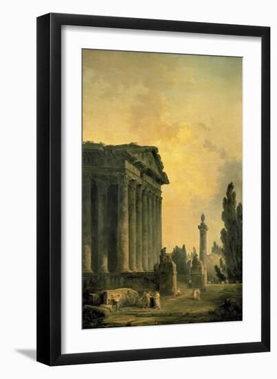 Temple Ruins-Hubert Robert-Framed Art Print