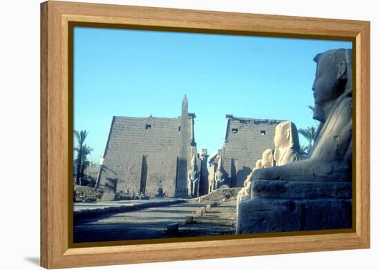 Temple Sacred to Amun Mut and Khons (Khonsu), Luxor, Egypt-CM Dixon-Framed Premier Image Canvas