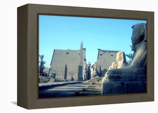 Temple Sacred to Amun Mut and Khons (Khonsu), Luxor, Egypt-CM Dixon-Framed Premier Image Canvas