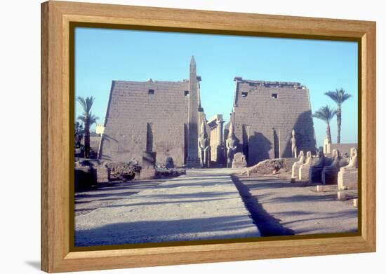 Temple Sacred to Amun Mut and Khons (Khonsu), Luxor, Egypt-CM Dixon-Framed Premier Image Canvas