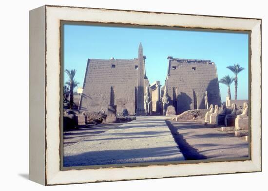 Temple Sacred to Amun Mut and Khons (Khonsu), Luxor, Egypt-CM Dixon-Framed Premier Image Canvas