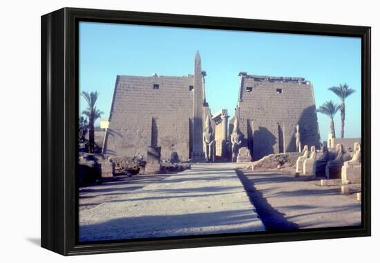 Temple Sacred to Amun Mut and Khons (Khonsu), Luxor, Egypt-CM Dixon-Framed Premier Image Canvas