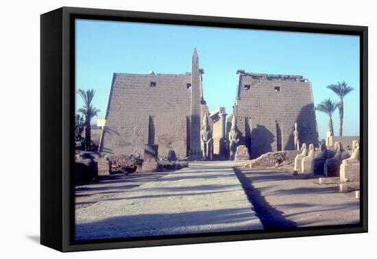 Temple Sacred to Amun Mut and Khons (Khonsu), Luxor, Egypt-CM Dixon-Framed Premier Image Canvas