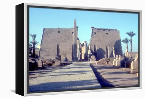 Temple Sacred to Amun Mut and Khons (Khonsu), Luxor, Egypt-CM Dixon-Framed Premier Image Canvas