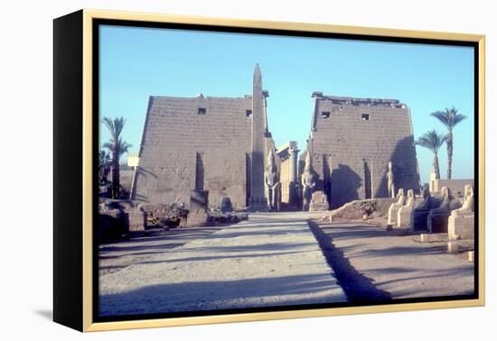 Temple Sacred to Amun Mut and Khons (Khonsu), Luxor, Egypt-CM Dixon-Framed Premier Image Canvas