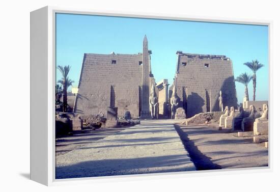 Temple Sacred to Amun Mut and Khons (Khonsu), Luxor, Egypt-CM Dixon-Framed Premier Image Canvas