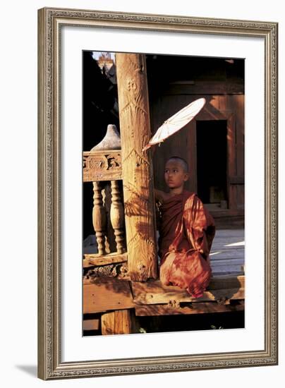 Temple Scene Burma-Christophe Boisvieux-Framed Art Print