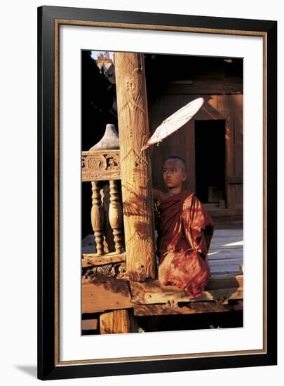 Temple Scene Burma-Christophe Boisvieux-Framed Art Print