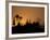 Temple Silhouetted at Sunset, Mae Hong Son, Thailand-Claudia Adams-Framed Photographic Print