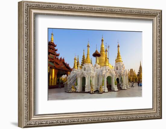 Temples and Shrines at Shwedagon Paya (Pagoda), Yangon (Rangoon), Myanmar (Burma), Asia-Lee Frost-Framed Photographic Print