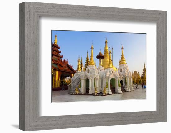 Temples and Shrines at Shwedagon Paya (Pagoda), Yangon (Rangoon), Myanmar (Burma), Asia-Lee Frost-Framed Photographic Print