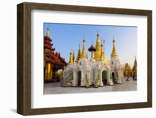 Temples and Shrines at Shwedagon Paya (Pagoda), Yangon (Rangoon), Myanmar (Burma), Asia-Lee Frost-Framed Photographic Print