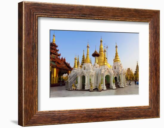 Temples and Shrines at Shwedagon Paya (Pagoda), Yangon (Rangoon), Myanmar (Burma), Asia-Lee Frost-Framed Photographic Print