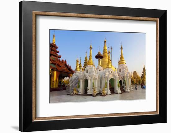 Temples and Shrines at Shwedagon Paya (Pagoda), Yangon (Rangoon), Myanmar (Burma), Asia-Lee Frost-Framed Photographic Print