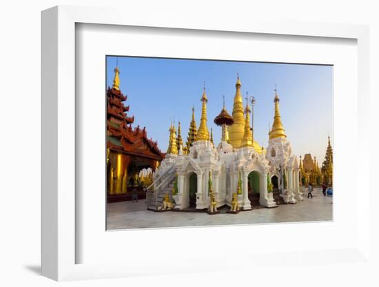 Temples and Shrines at Shwedagon Paya (Pagoda), Yangon (Rangoon), Myanmar (Burma), Asia-Lee Frost-Framed Photographic Print