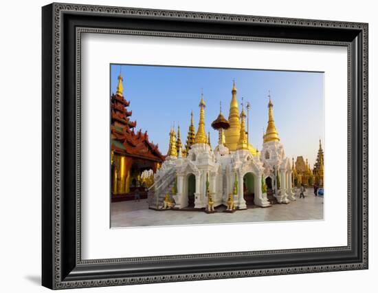 Temples and Shrines at Shwedagon Paya (Pagoda), Yangon (Rangoon), Myanmar (Burma), Asia-Lee Frost-Framed Photographic Print