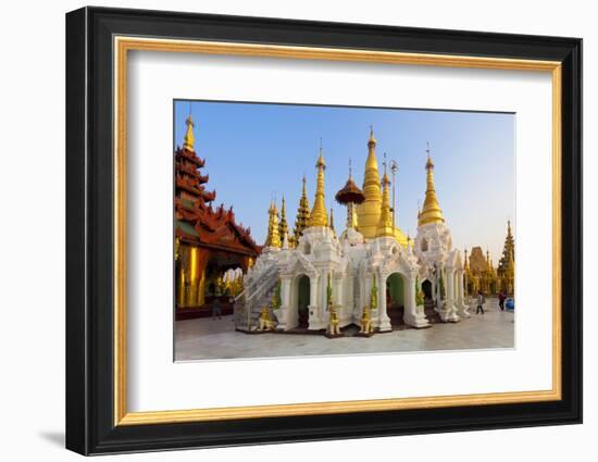 Temples and Shrines at Shwedagon Paya (Pagoda), Yangon (Rangoon), Myanmar (Burma), Asia-Lee Frost-Framed Photographic Print