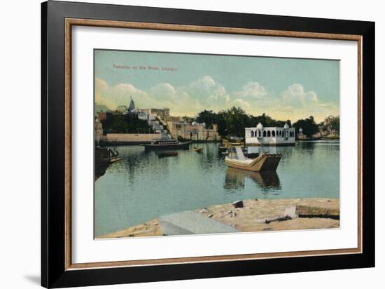 'Temples on the River, Udaipur', c1900-Unknown-Framed Giclee Print