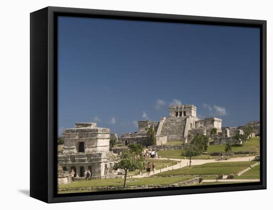 Templo De Las Pinturas on Left with El Castillo on Right at the Mayan Ruins of Tulum-Richard Maschmeyer-Framed Premier Image Canvas