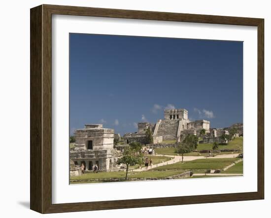 Templo De Las Pinturas on Left with El Castillo on Right at the Mayan Ruins of Tulum-Richard Maschmeyer-Framed Photographic Print