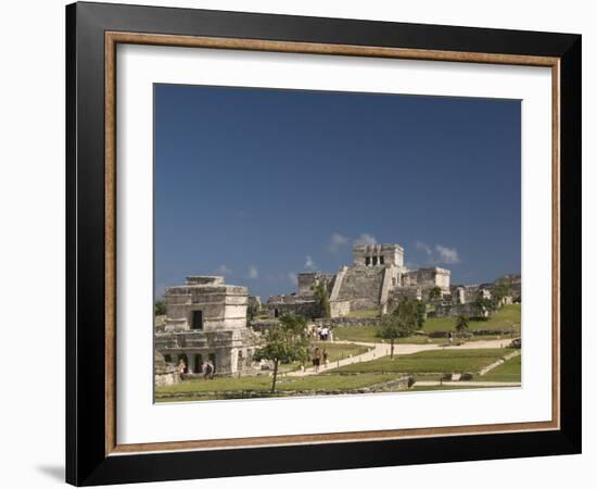 Templo De Las Pinturas on Left with El Castillo on Right at the Mayan Ruins of Tulum-Richard Maschmeyer-Framed Photographic Print