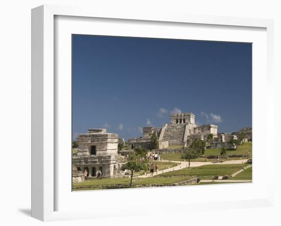 Templo De Las Pinturas on Left with El Castillo on Right at the Mayan Ruins of Tulum-Richard Maschmeyer-Framed Photographic Print