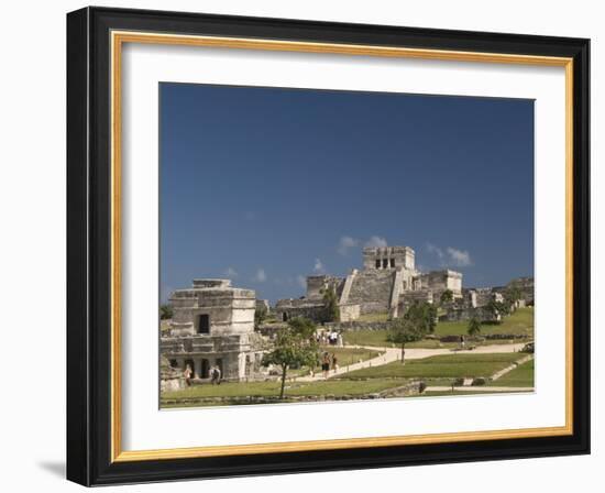 Templo De Las Pinturas on Left with El Castillo on Right at the Mayan Ruins of Tulum-Richard Maschmeyer-Framed Photographic Print