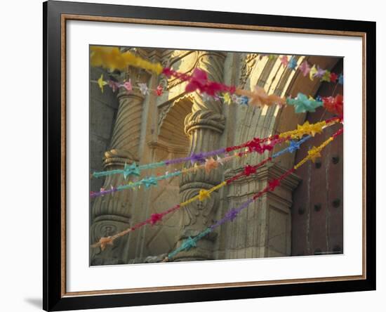 Templo de San Felipe de Neri with Garlands for Dia de la Revolucion, Oaxaca, Mexico-Judith Haden-Framed Photographic Print