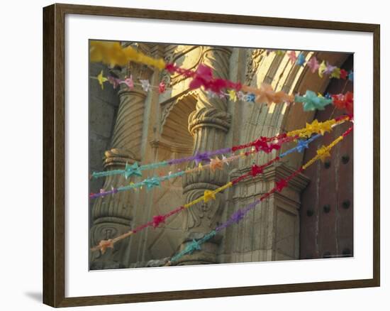 Templo de San Felipe de Neri with Garlands for Dia de la Revolucion, Oaxaca, Mexico-Judith Haden-Framed Photographic Print