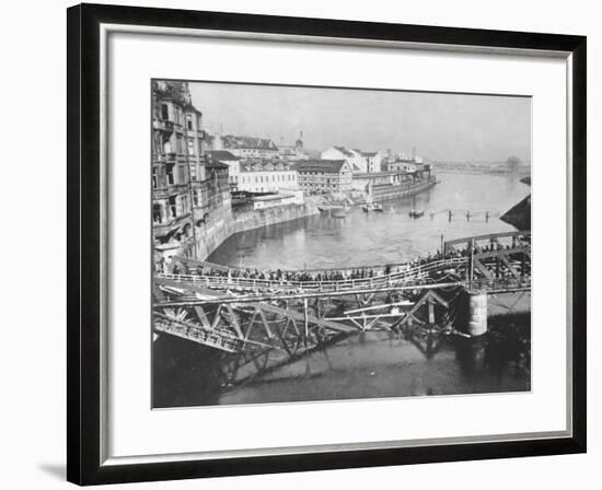 Temporary Bridge at Poznan, Poland, 1939-null-Framed Photographic Print