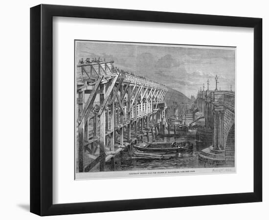 Temporary Wooden Bridge over the River Thames at Blackfriars, London, 1864-null-Framed Giclee Print