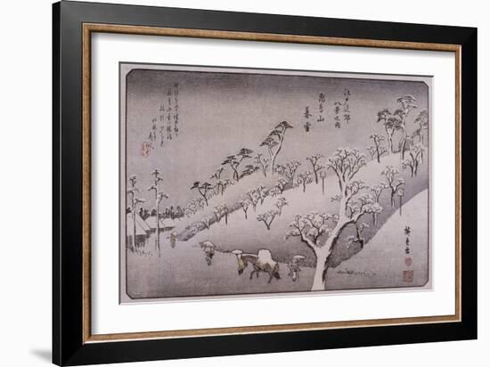 Temps de neige à Asukayama-Ando Hiroshige-Framed Giclee Print