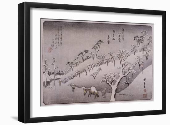 Temps de neige à Asukayama-Ando Hiroshige-Framed Giclee Print