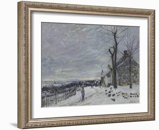 Temps de neige à Veneux-Nadon (Seine et Marne)-Alfred Sisley-Framed Giclee Print