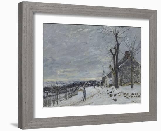 Temps de neige à Veneux-Nadon (Seine et Marne)-Alfred Sisley-Framed Giclee Print