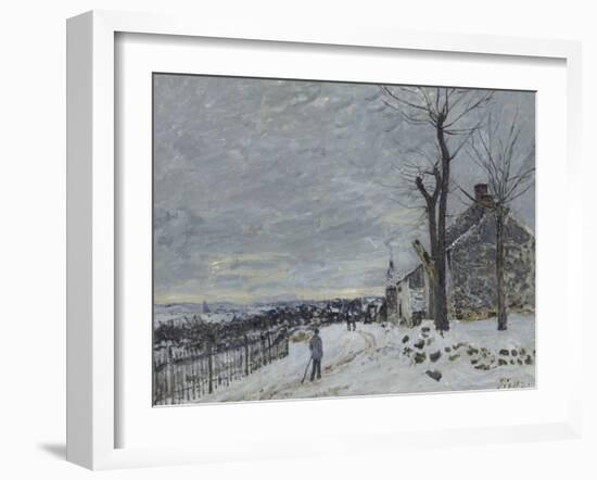 Temps de neige à Veneux-Nadon (Seine et Marne)-Alfred Sisley-Framed Giclee Print