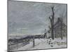 Temps de neige à Veneux-Nadon (Seine et Marne)-Alfred Sisley-Mounted Giclee Print
