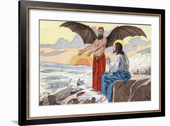 Temptation of Christ by Henri Grobet-Stefano Bianchetti-Framed Photographic Print