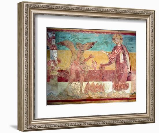 Temptation of Christ in the Desert by the Devil, 12th Century (Fresco)-French-Framed Giclee Print