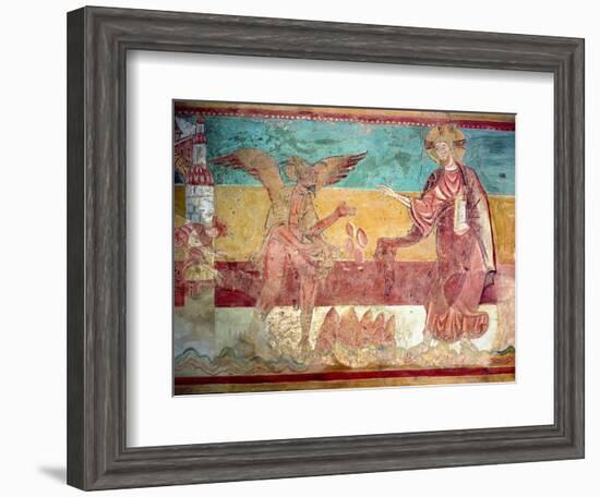 Temptation of Christ in the Desert by the Devil, 12th Century (Fresco)-French-Framed Giclee Print