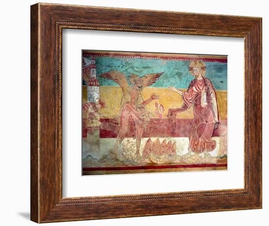 Temptation of Christ in the Desert by the Devil, 12th Century (Fresco)-French-Framed Giclee Print