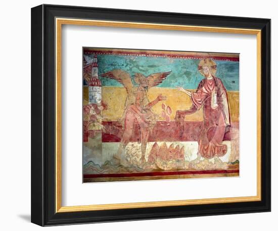 Temptation of Christ in the Desert by the Devil, 12th Century (Fresco)-French-Framed Giclee Print