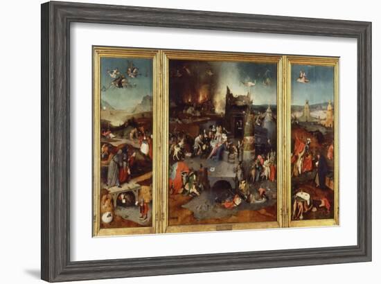 Temptation of Saint Anthony, Triptych 1505-6-Hieronymus Bosch-Framed Giclee Print