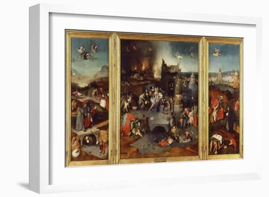 Temptation of Saint Anthony, Triptych 1505-6-Hieronymus Bosch-Framed Giclee Print