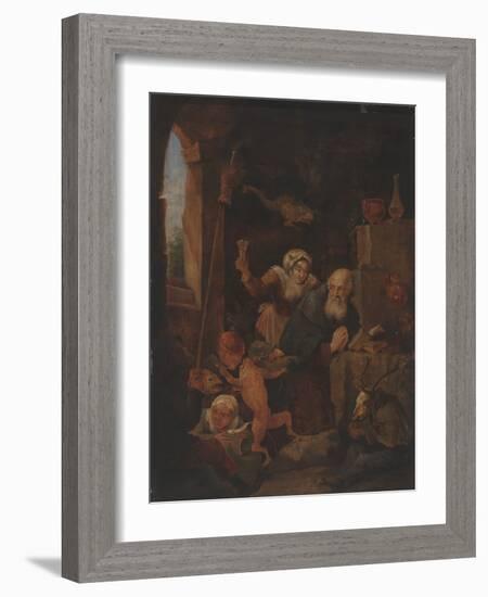 Temptation of St. Anthony (Oil on Panel)-David the Younger Teniers-Framed Giclee Print